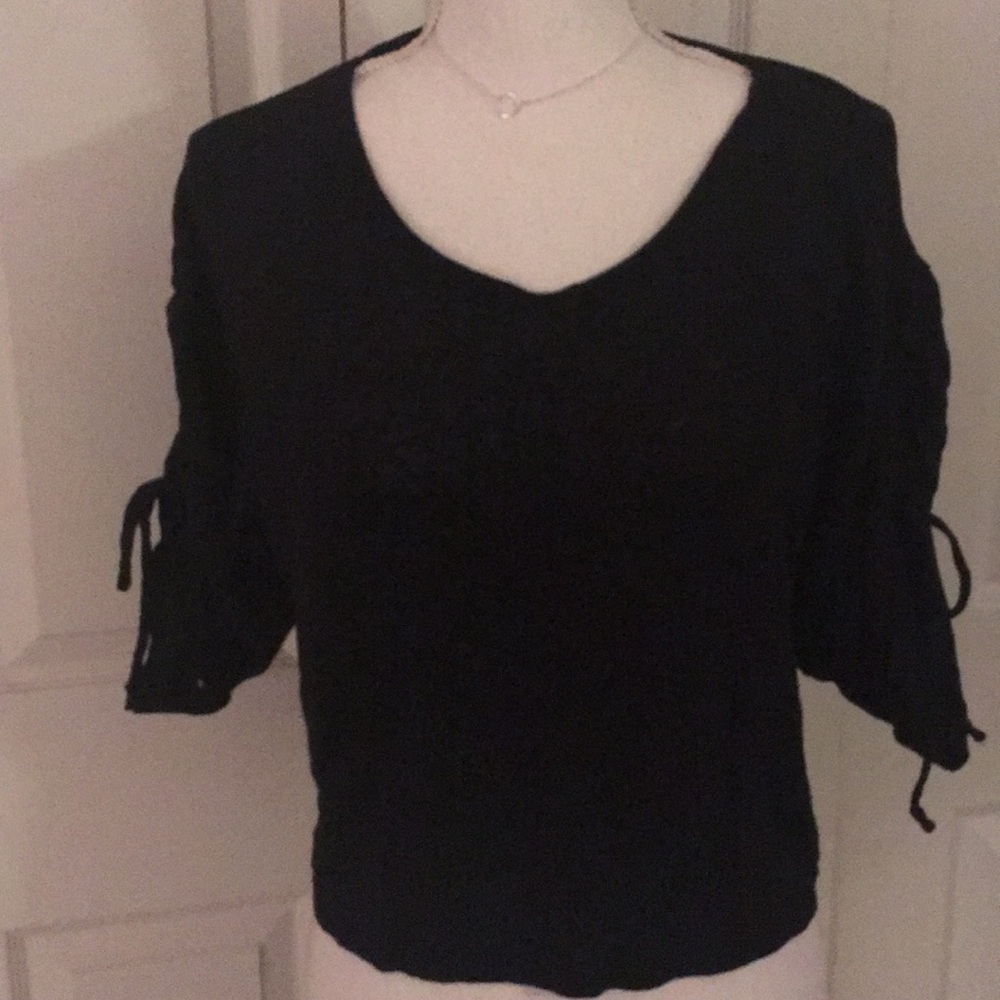 Gap black peasant sz S top